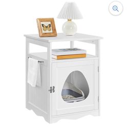 Pet End Table Indoor-Cat Litter Box White (R) 592485
