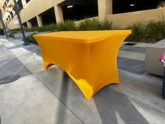 6FT Stretch Spandex Tablecloth – Black or Orange – $6 Each / 2 for $10