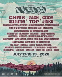Under The Big Sky 2026 VIP tickets