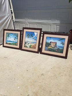 Ocean Theme Art Prints In Wood Frame