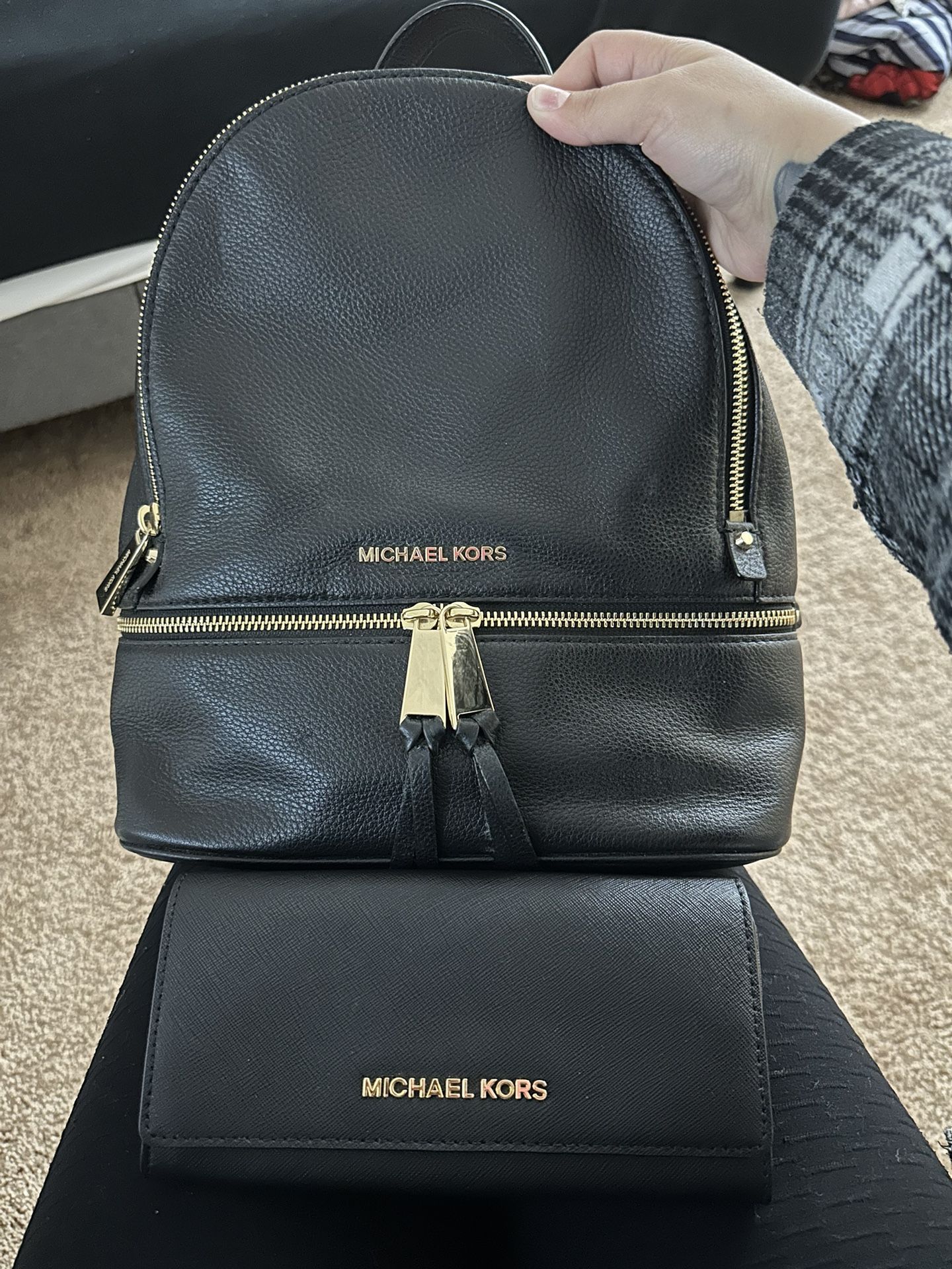 Michael Kors Backpack And Wallet Gold Hardware 