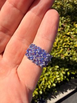 Natural Tanzanite Ring in 925 Sterling Silver