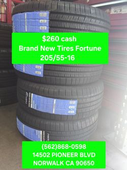 Fortune Perfectus HP 205/55R16 Tires Set of 4 $260 cash Only