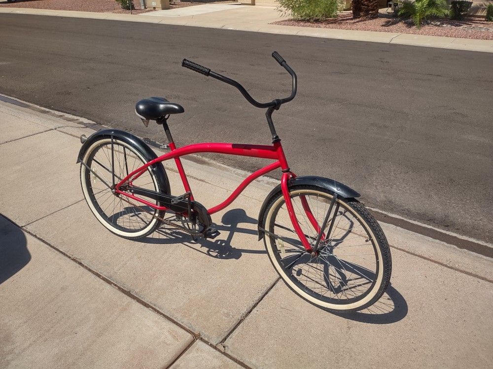 Men's 26 Inch Sikk Extended Frame Beach Cruiser Bike