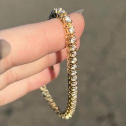 Solid 14k Yellow Gold 6ct Natural Diamond Tennis Bracelet 