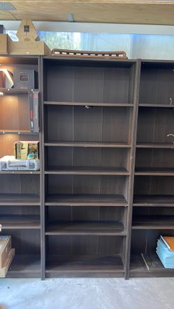 31 1/2 inch by 79 inch dark  walnut shelves