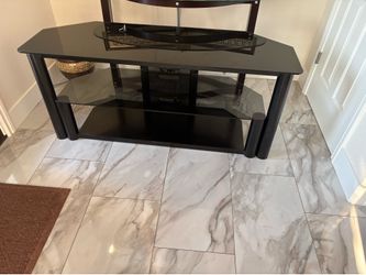 Black glass tv stand $100