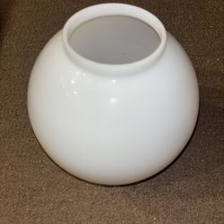 Antique White Milky Clear Round Glass Rare Lamp Shade