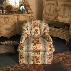 Vintage Chair And Ottoman 