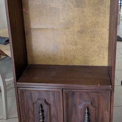 Free- Wooden Bookcase With Cabinet 