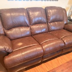 Leather Sofa and Loveseat Set