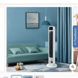 A little used OmniBreeze Tower Fan with Oscillation, and remote.