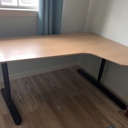 L Shape Office Desk With File Cabinet 