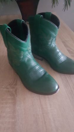 Ladies Green Leather Dingo Boots