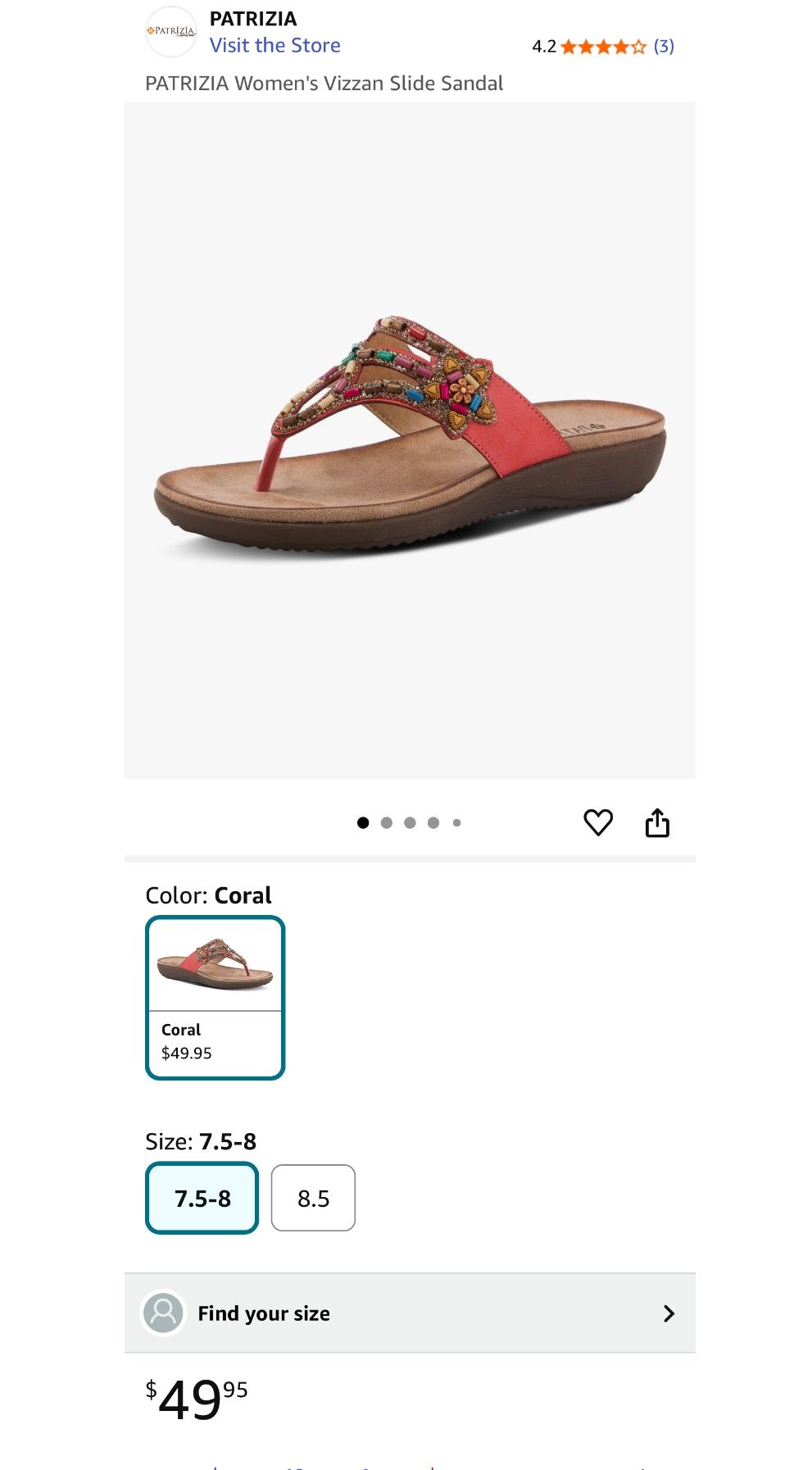 PATRIZIA Women's Vizzan Slide Sandal Size 41 (9.5)