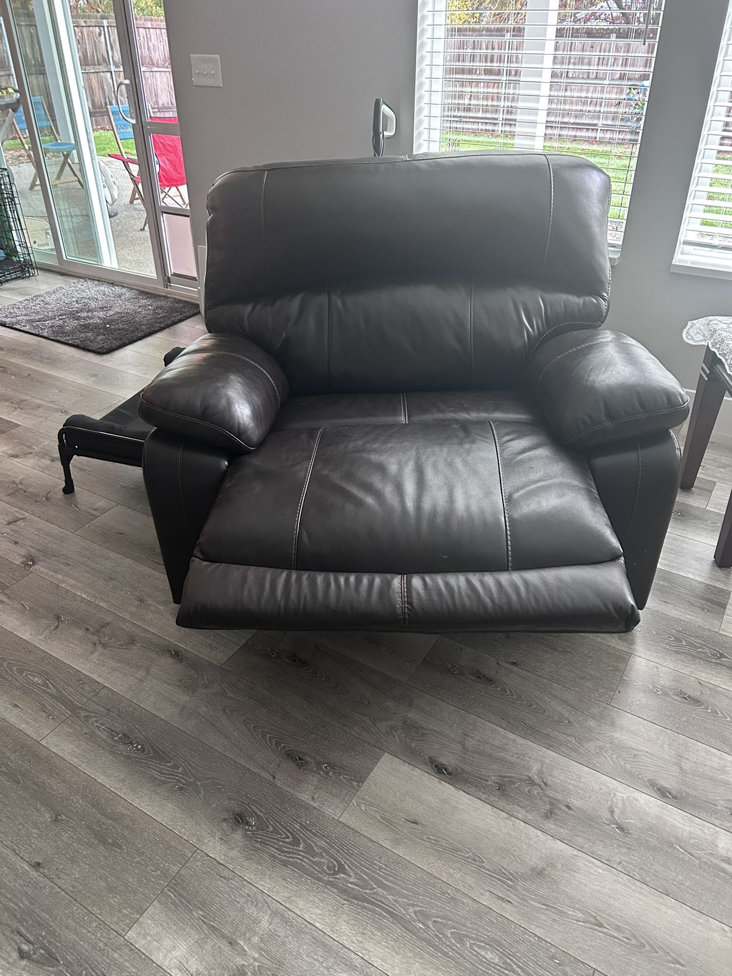 All Electric Leather Loveseat W/USB charging