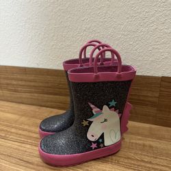 Toddler Unicorn Rain Boots – Size 7
