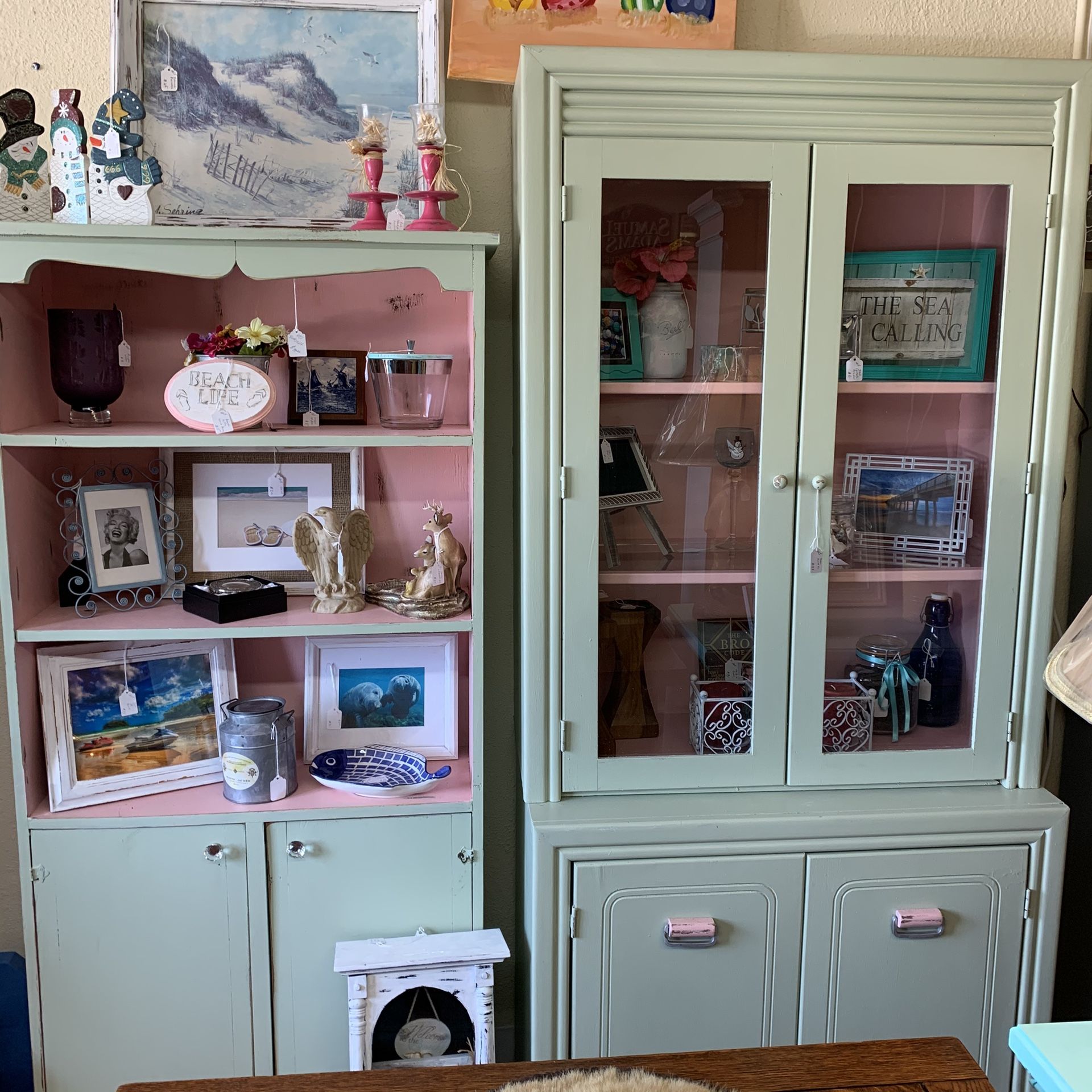 Handpainted bookshelf HUTCH IS SOLD