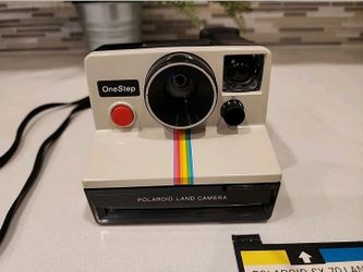 Vintage Original Polaroid SX-70 OneStep White Rainbow Stripe Land Camera * Tested