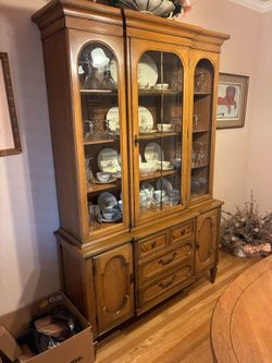 Dining room table and hutch