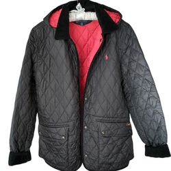 Polo Ralph Lauren Black/Red Quilted Big Kid's Jacket. (Size: XL/18/20)