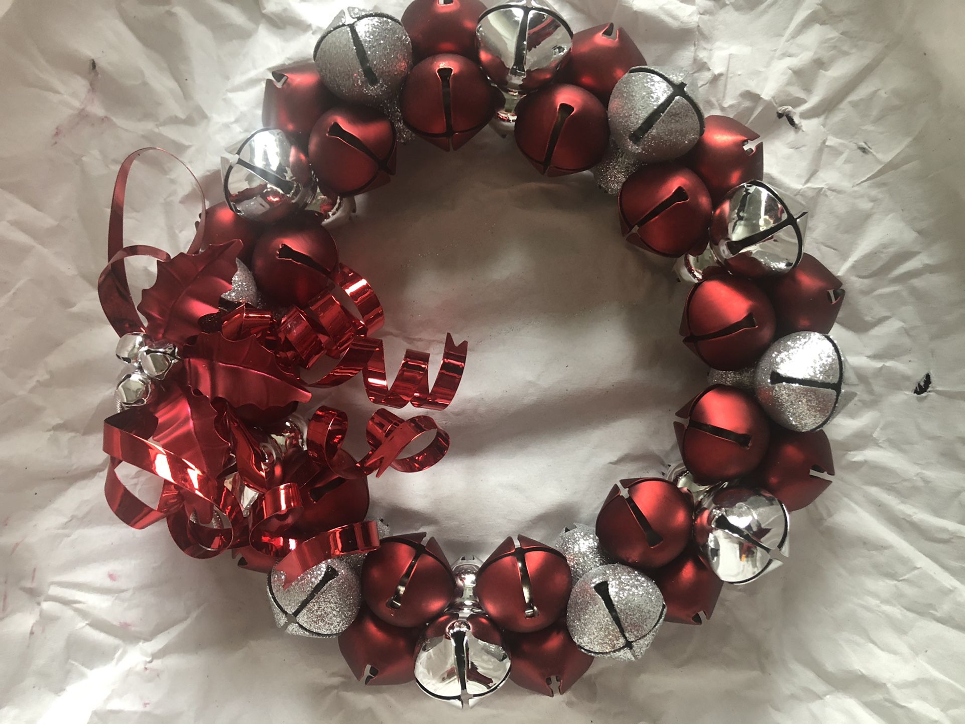 Red & Silver Jingle Bell Wreath
