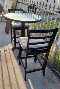 3 pcs solid wood dinner table set