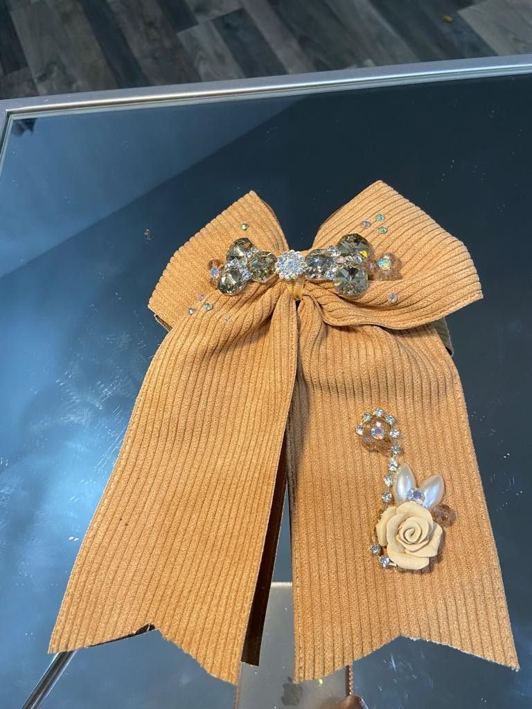 Girls Rhinestone Hair Bow Pink Moño Para Niñas