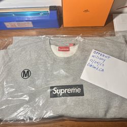 Supreme Box Logo Crewneck (FW22) Heather Grey Medium