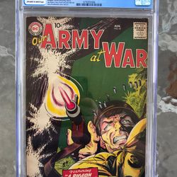 Our Army at War #61 (1957) CGC 5.5 — O/w to White Pages; Joe Kubert & Kanigher 