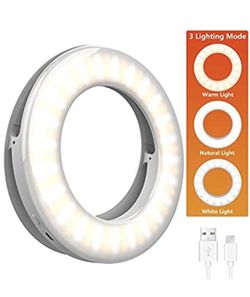 New rechargeable 3 mode selfie light