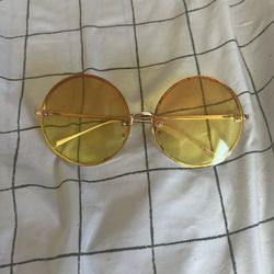 Women's Oversize Indie Gradient Flat Lens Round Sunglasses