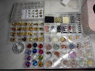 Nails rhinestones and gems