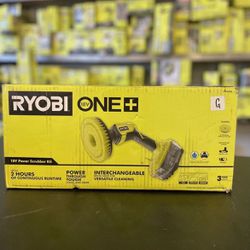 RYOBI ONE+ 18V Cordless Compact Power Scrubber Kit with 2.0 Ah