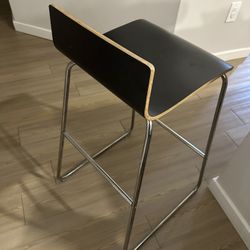 Bar Stool/ Counter Stool Real Wood And Steel Set Of 2