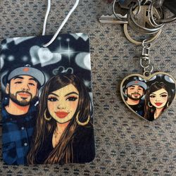 Air freshner and keychain set