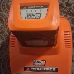 60 Vrx Lithium-ion Battery And Charger  By Yard Force