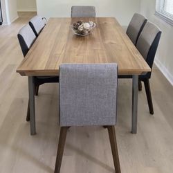 DINING SET w/ Natural Wood Color TABLE 😍👍🏻🤍