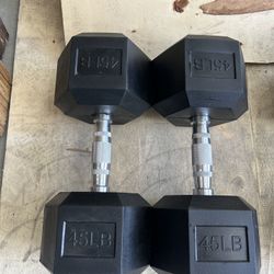 New pair of 45lb rubber dumbbells. NEW IN BOX 📦 $90