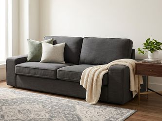 ✨ Plush Modern Dark Gray Upholstered Sofa - Excellent Condition! ✨