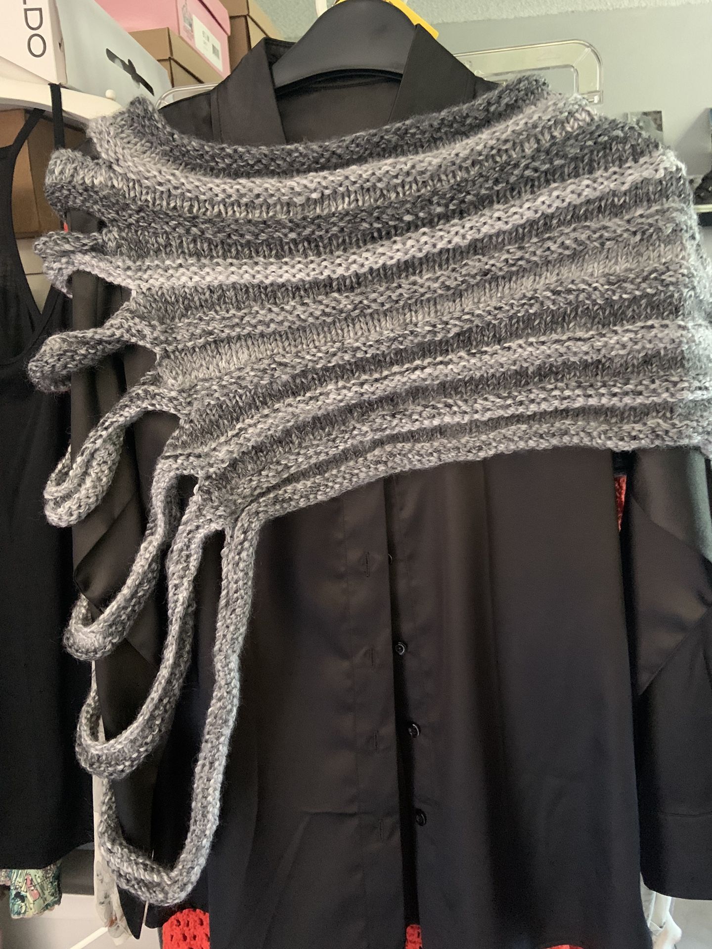 Clothing. New Gray Drape Shawl Handmade Cover