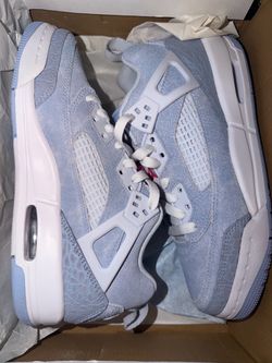 Air Jordan 4 Blue Canvas Sneakers