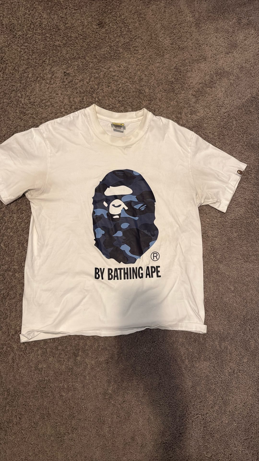 Bape Shirt White And Blue Size Medium