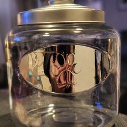  Glass Storage Paw Decal Jar with Metal Lid
