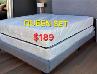 Queen set $189 >> Mattress And Box Spring