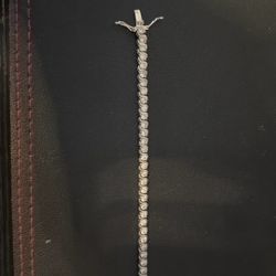 Silver Bracelet W Zirconia Stone