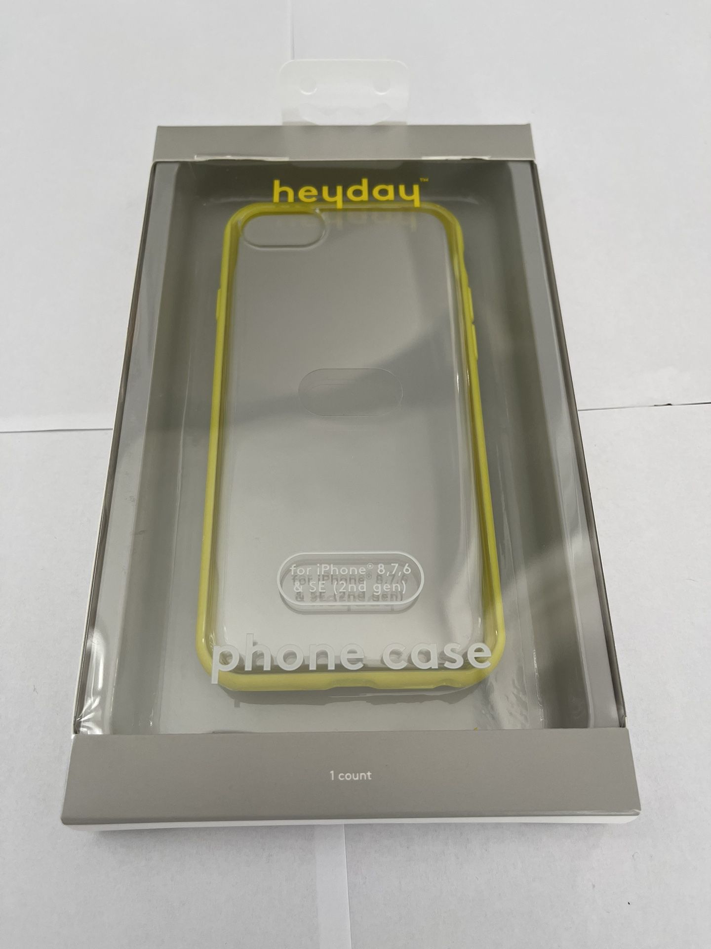 iPhone 8,7,6 & SE Case - Clear/Neon yellow
