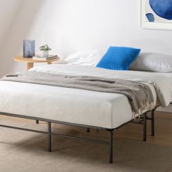 Mattress Firm/King Size Mattress And Metal Frame 