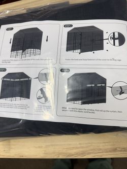 Outdoor Dog Kennel Cover 8'Dx4'Wx6'H Large Dog Crate Cover Kennel Not Included,
