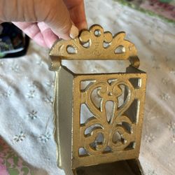 Vintage Cast Metal Matchbox Holder